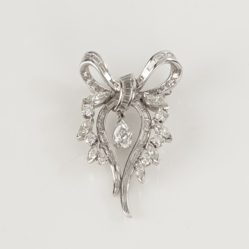 Platinum and Approximately 2 CT Diamond Brooch